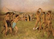 Edgar Degas Young Spartans Exercising oil painting on canvas